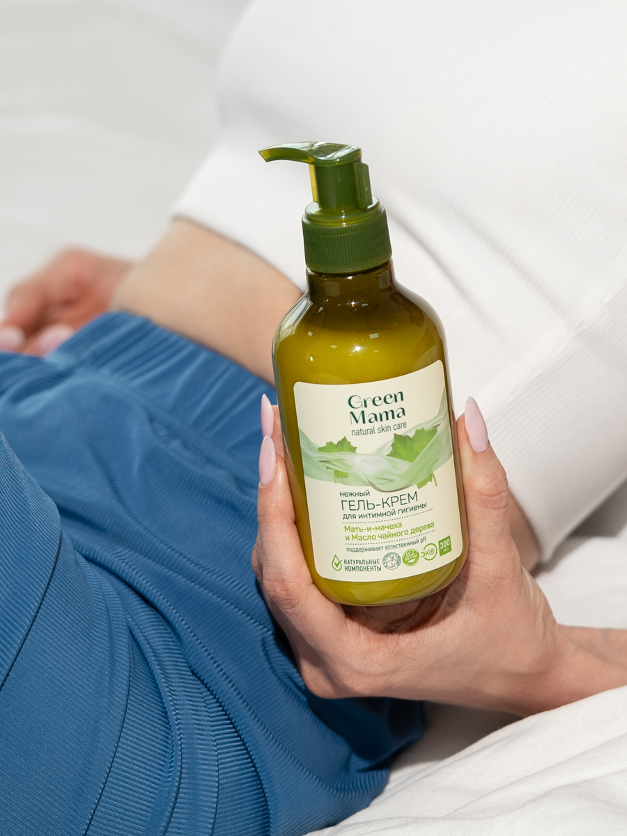 Гель-крем Green Mama для интимной гигиены мать-и-мачеха и масло чайного дерева 300 мл - фото 9