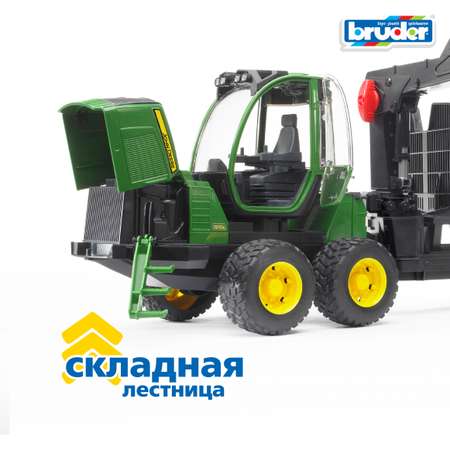 Трактор Bruder John Deere 1210E с прицепом
