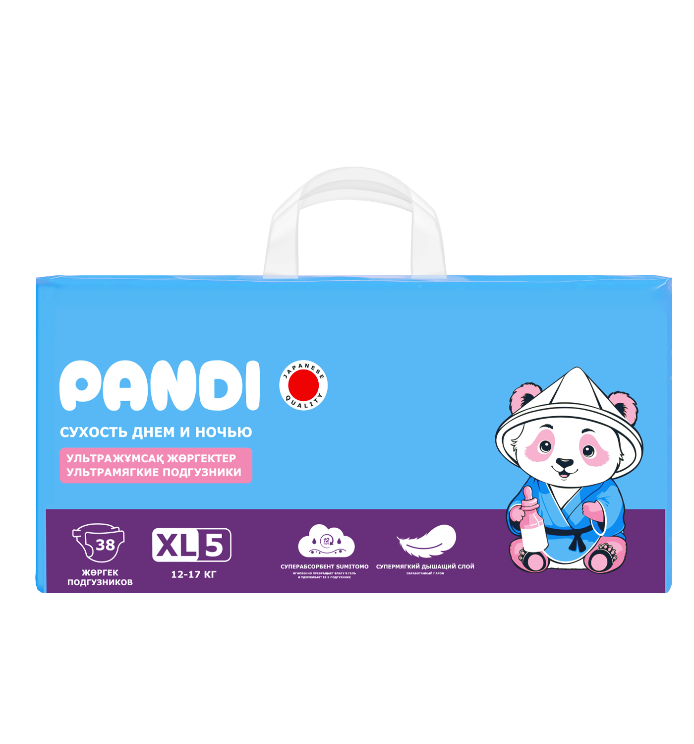 Подгузники PANDI XL (12-17 кг) 38 шт. - фото 1