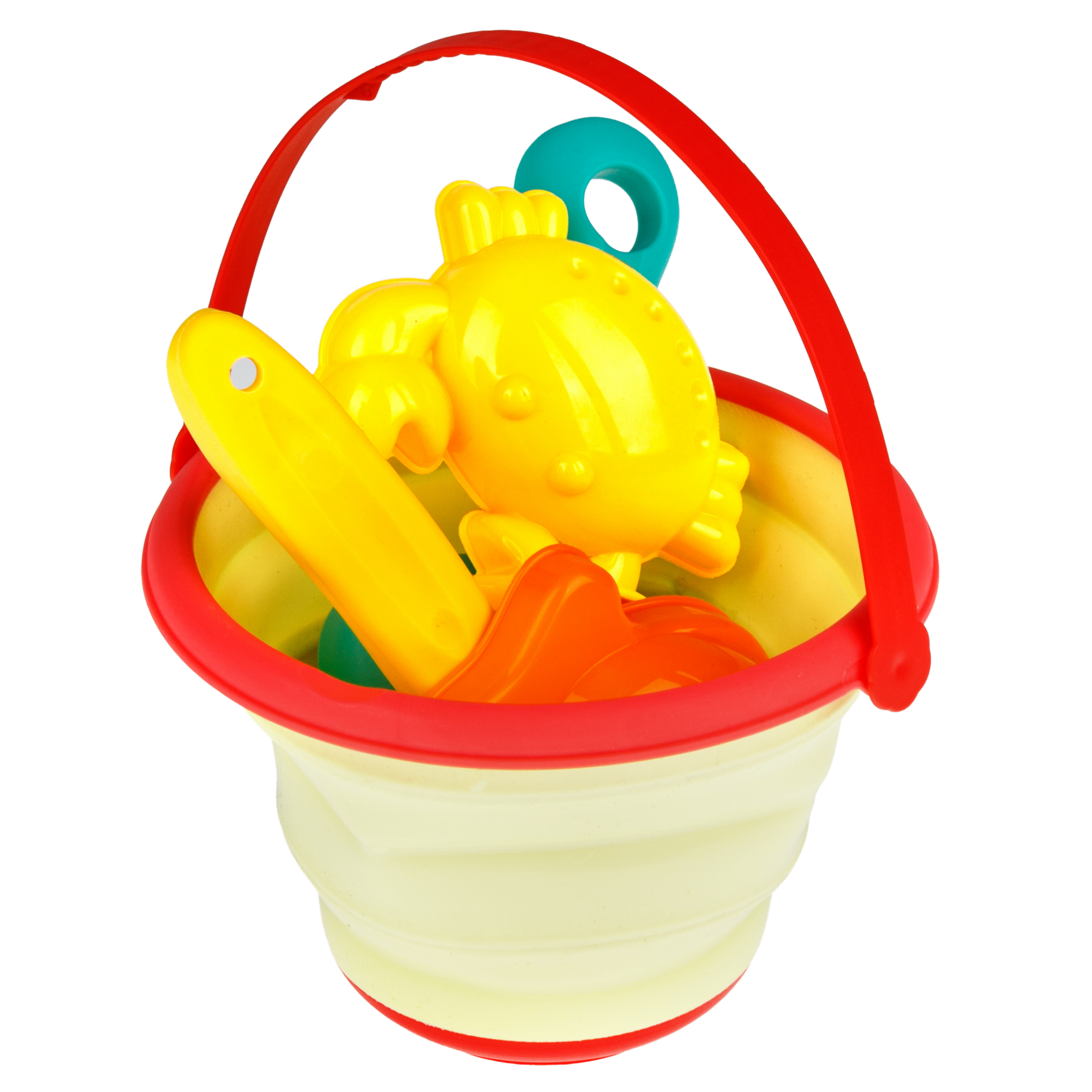 Песочный набор 1TOY складное ведро и формочки 5 предм. - фото 11