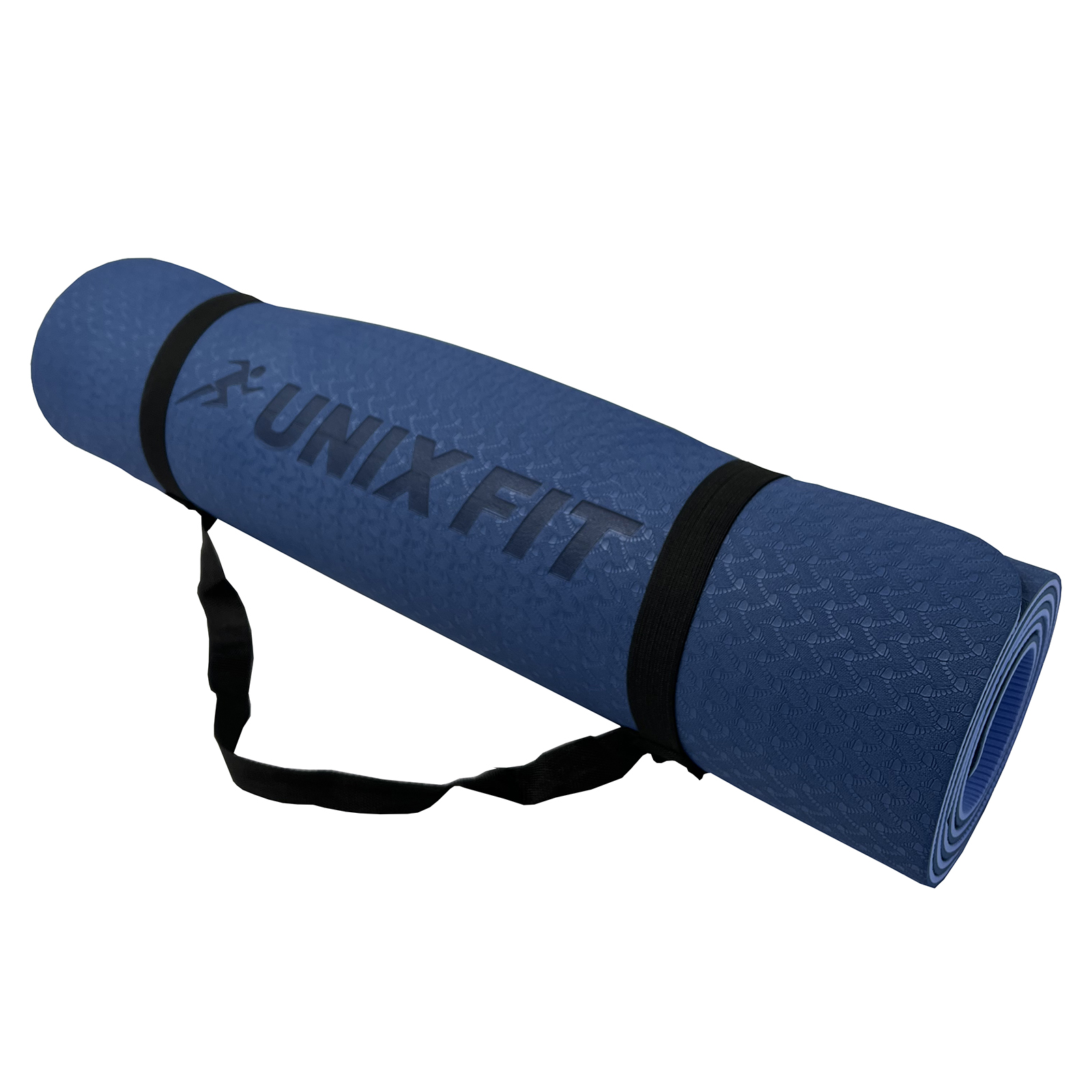 Коврик для йоги и фитнеса UNIX Fit 180 х 61 х 0,6 см двуцветный голубой - фото 7