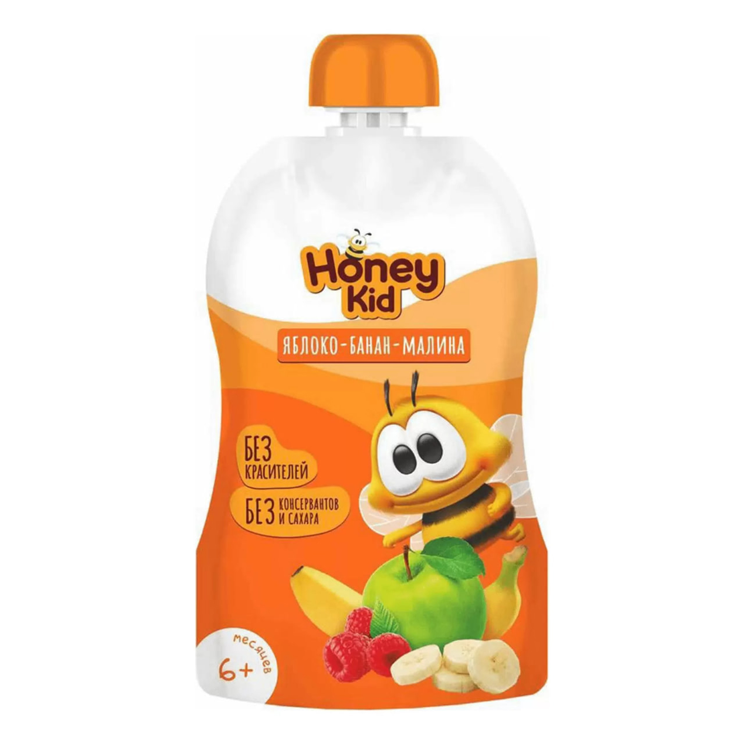 Пюре Honey Kid Яблоко-банан-малина с 6 мес 90 г - фото 1