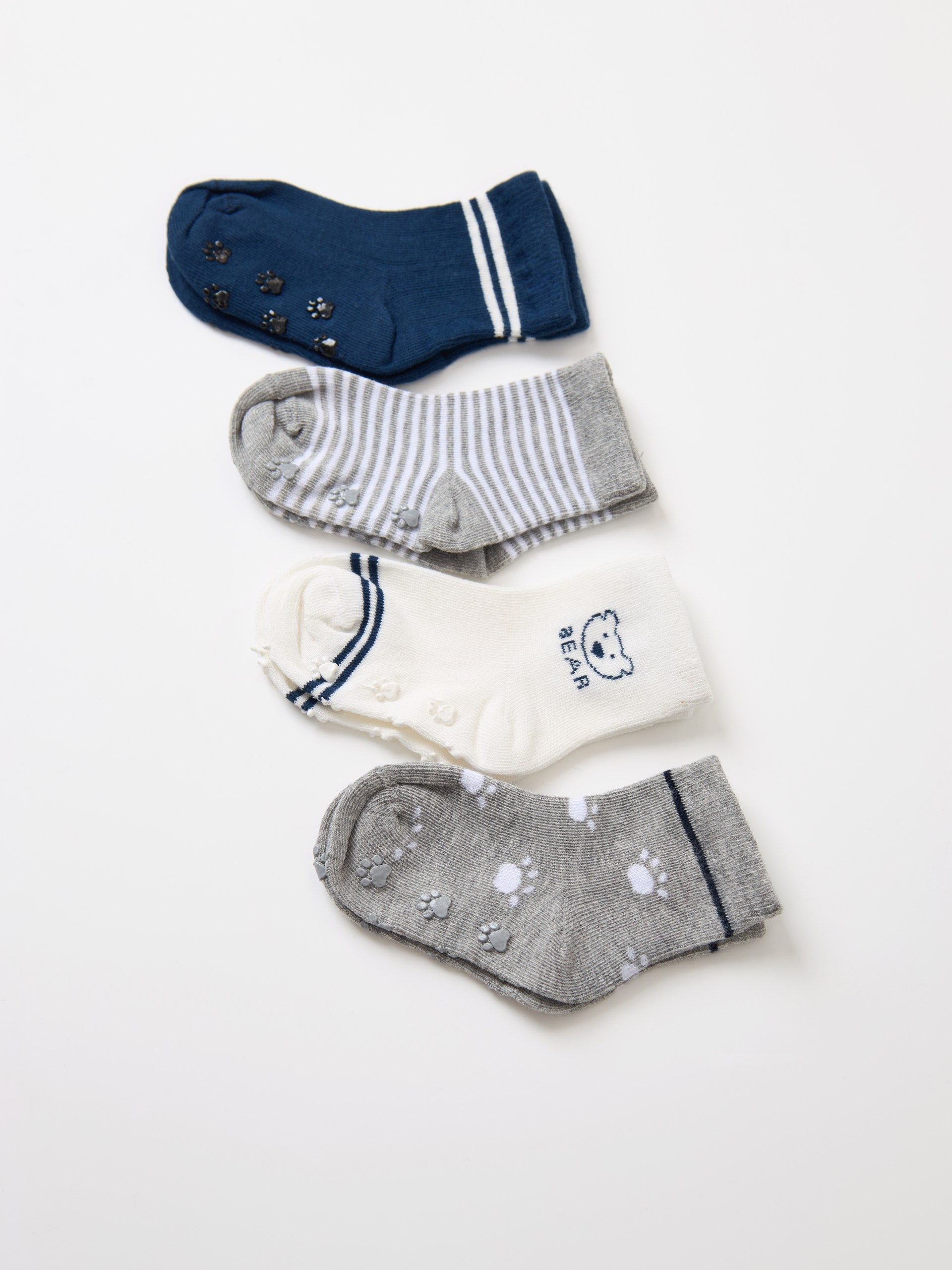 Носки 4 пары ALEX YVN B-2033-4-бел.син.сер. - фото 14