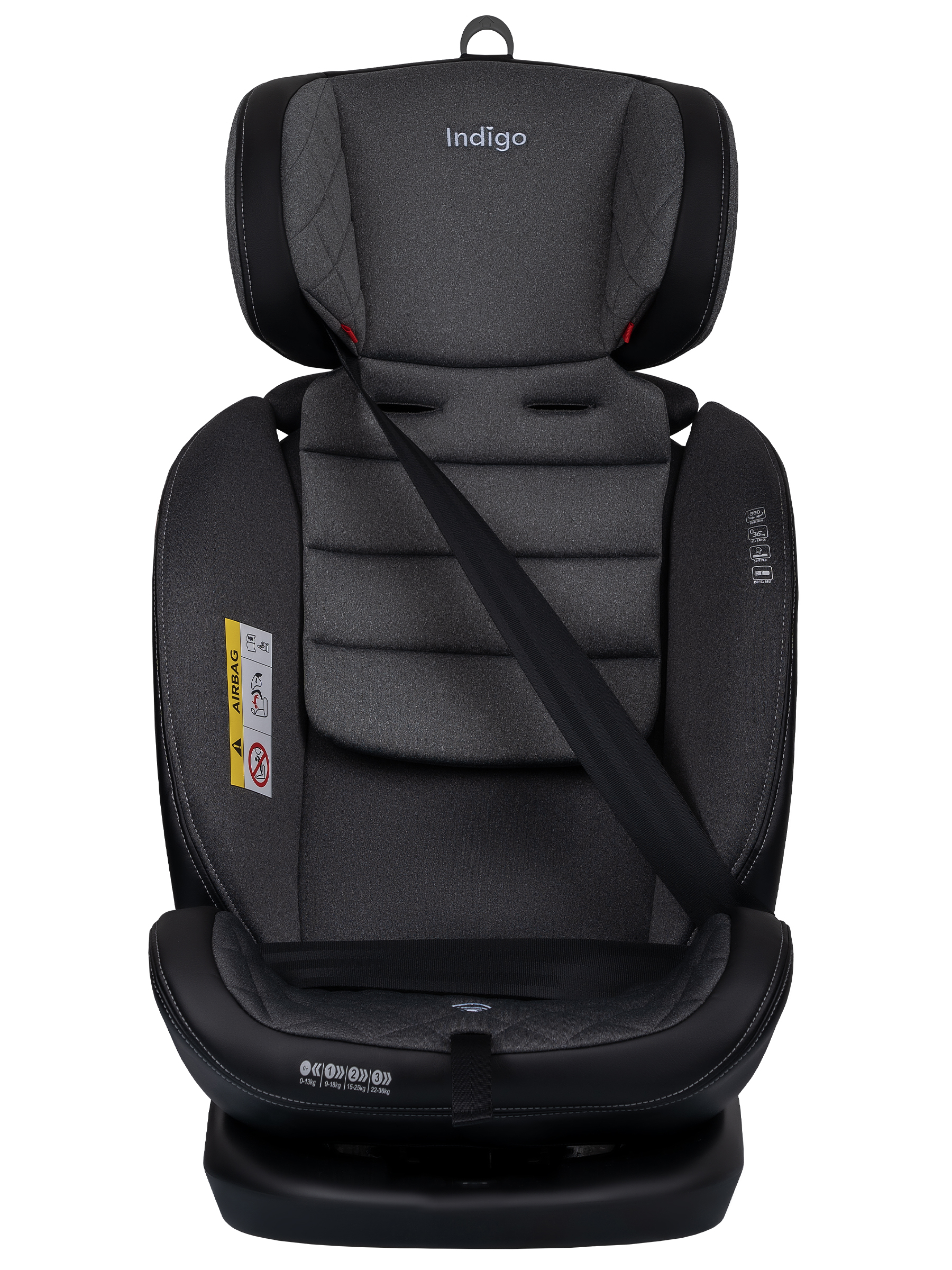 Автокресло Indigo Aero, серый Isofix 0+/1/2/3 (0-36 кг) - фото 12