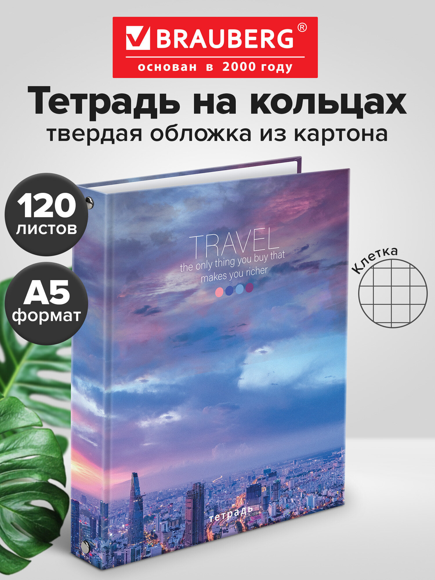 Тетрадь Brauberg клетка 120 лист. - фото 1