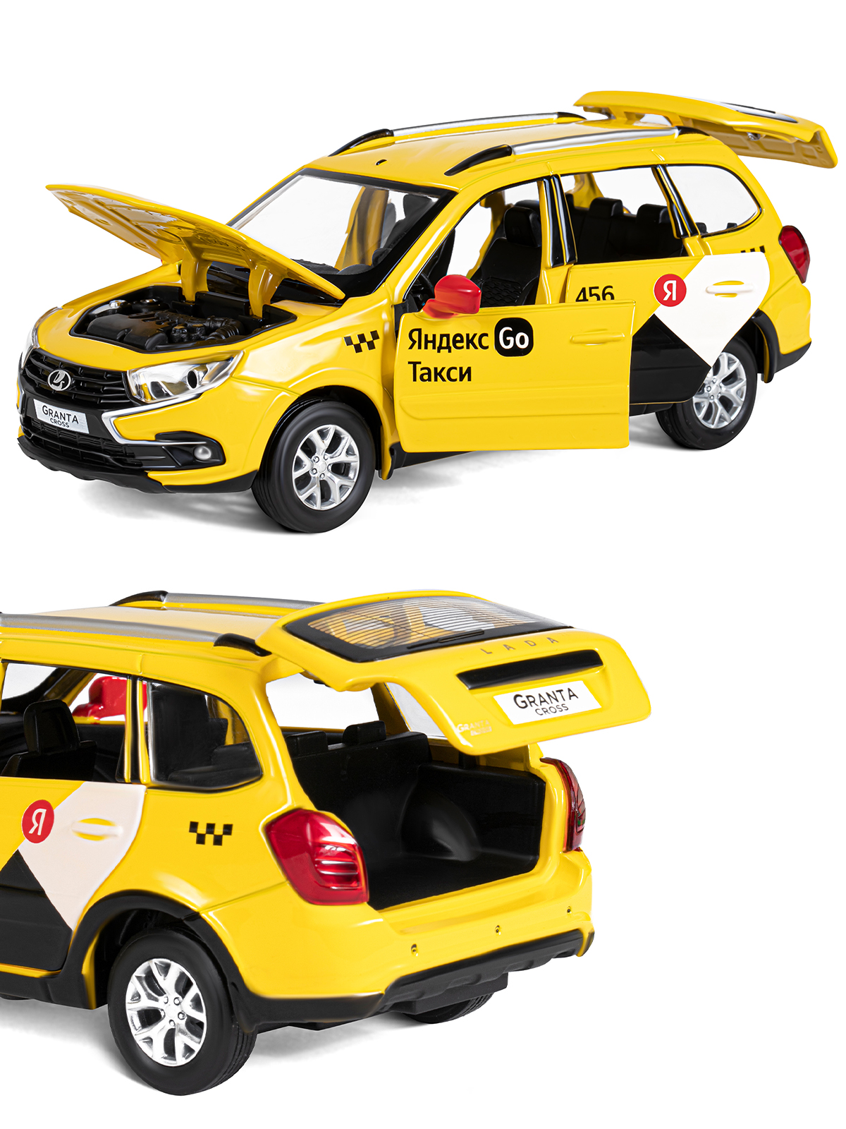 Автомобиль Яндекс GO LADA Granta Такси озвучено Алисой 1:24 JB1251347/Яндекс GO - фото 10