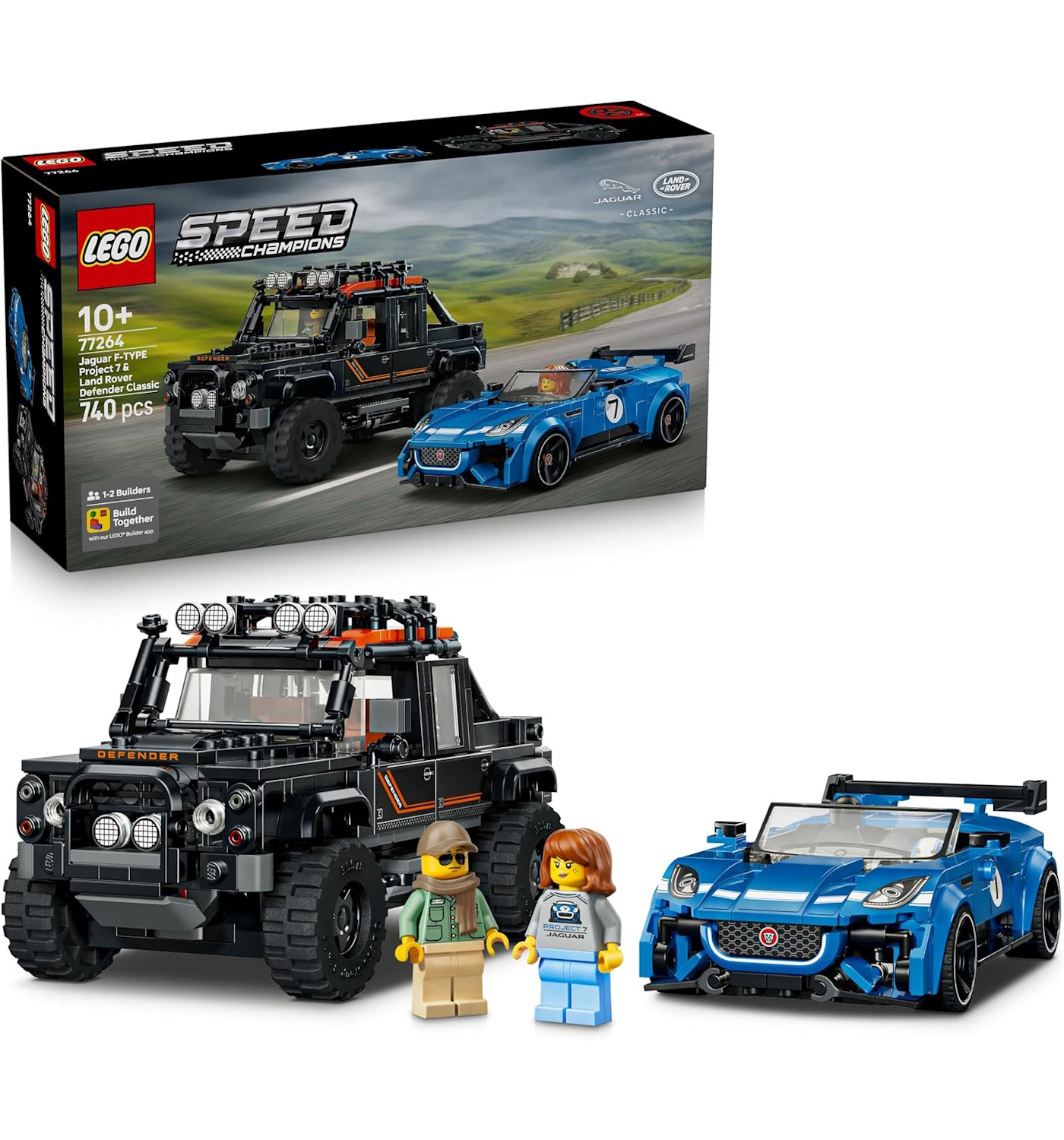Конструктор LEGO Speed Champions Jaguar и Land Rover 740 дет. - фото 1