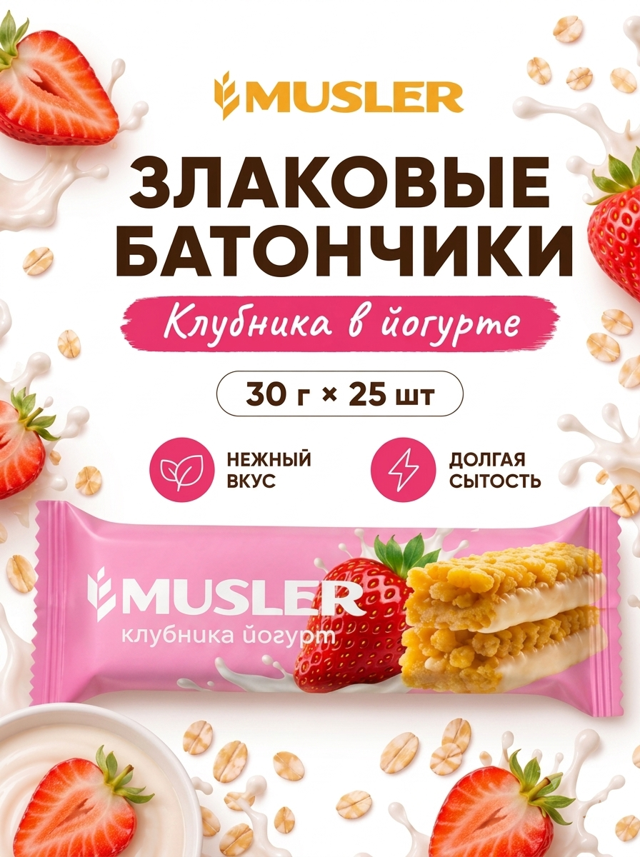 Злаковые батончики мюсли MUSLER Батончик 25 шт - фото 1