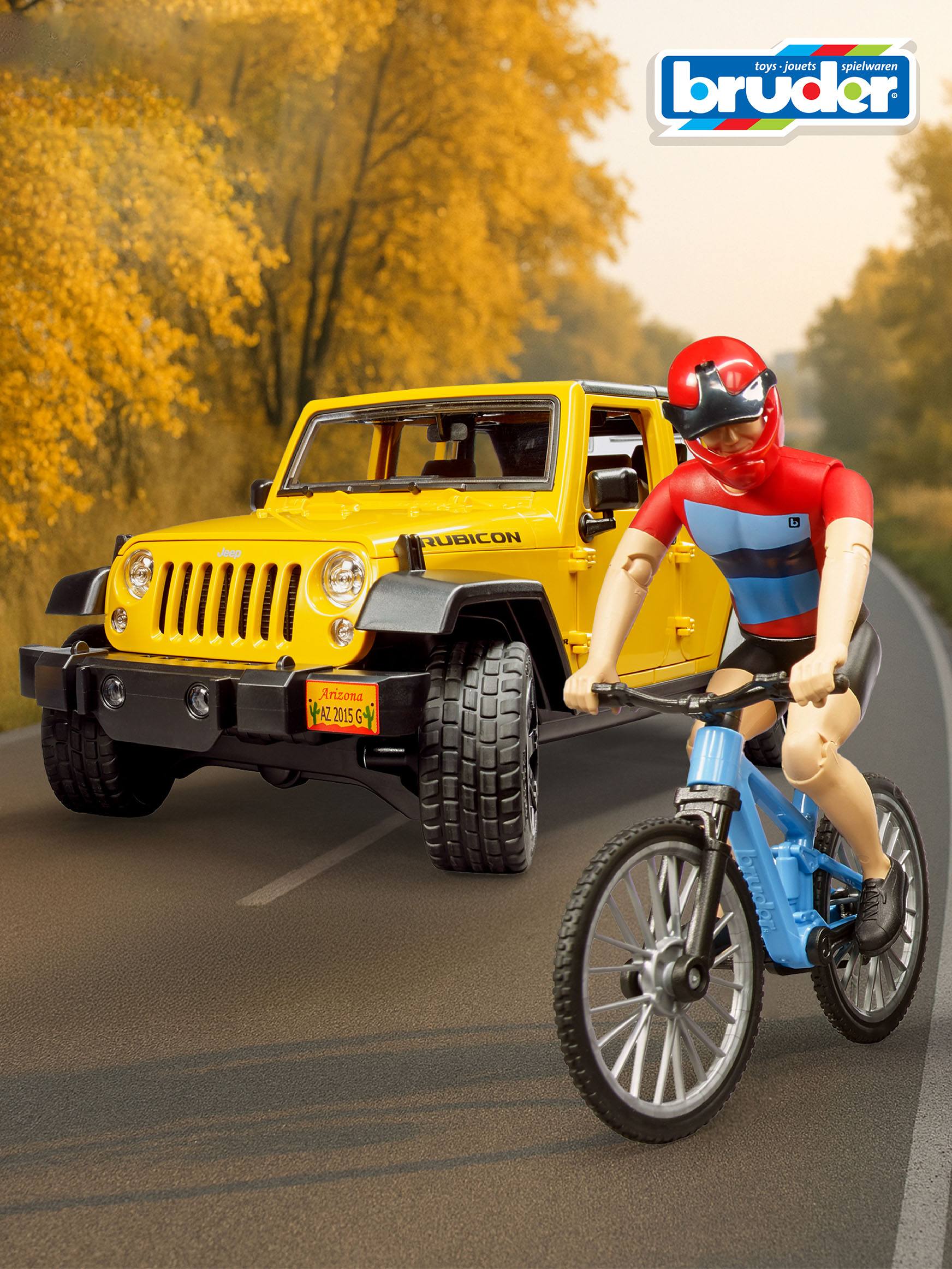 Внедорожник Bruder Jeep С велосипедистом и фигуркой 02-543 - фото 1