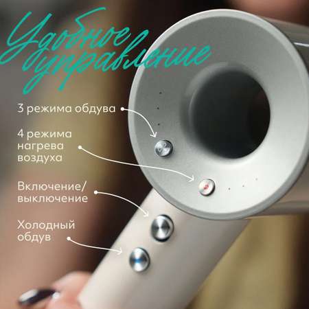 Фен с 5 магнитными насадками CASTLELADY с ионизацией 1600 BT