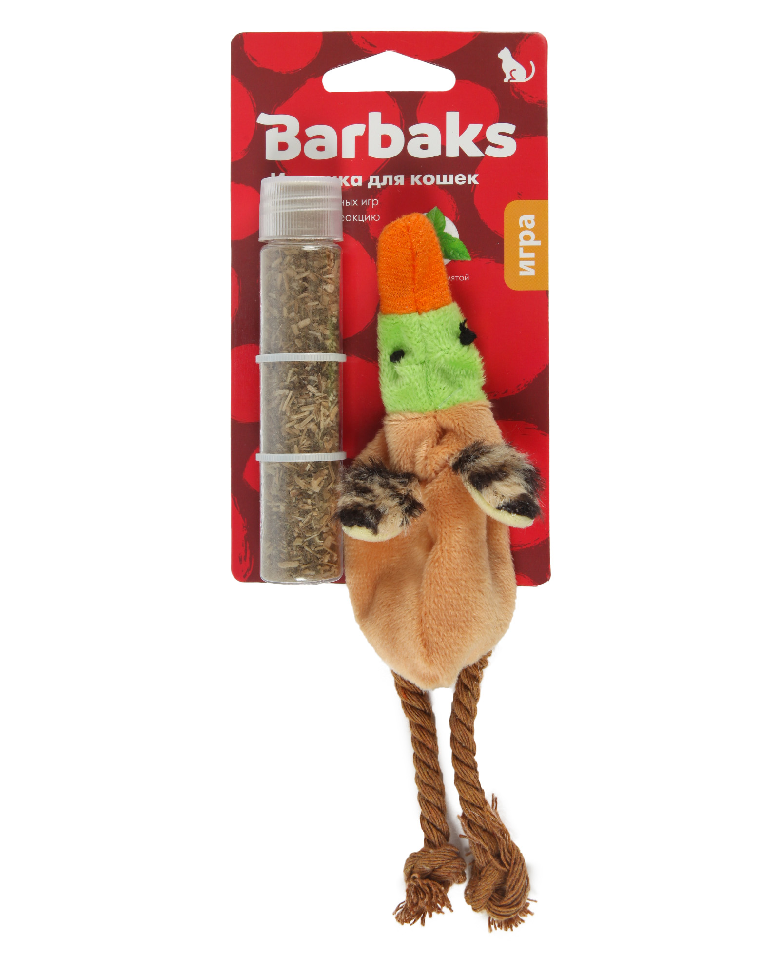 Игрушка для кошек Barbaks Утка-антистресс со съемной кошачьей мятой 16см - фото 7