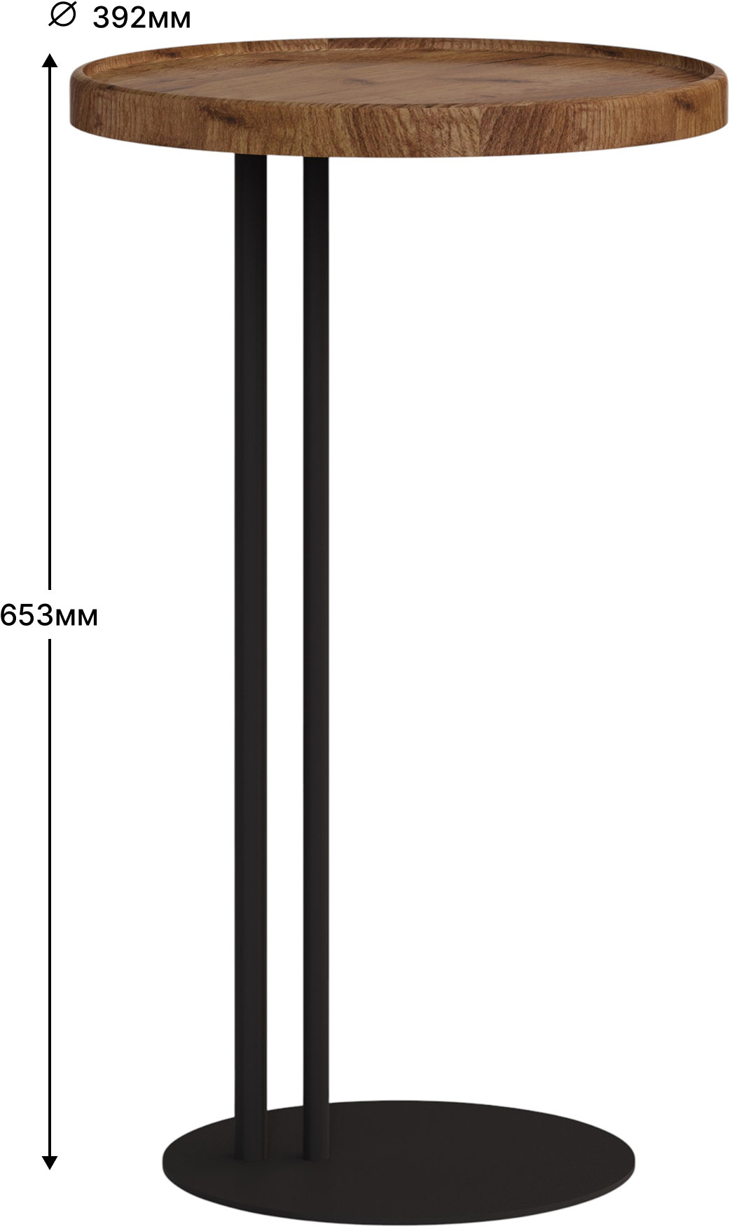 Стол журнальный SLINE Кальяри вяз браун черный - фото 8
