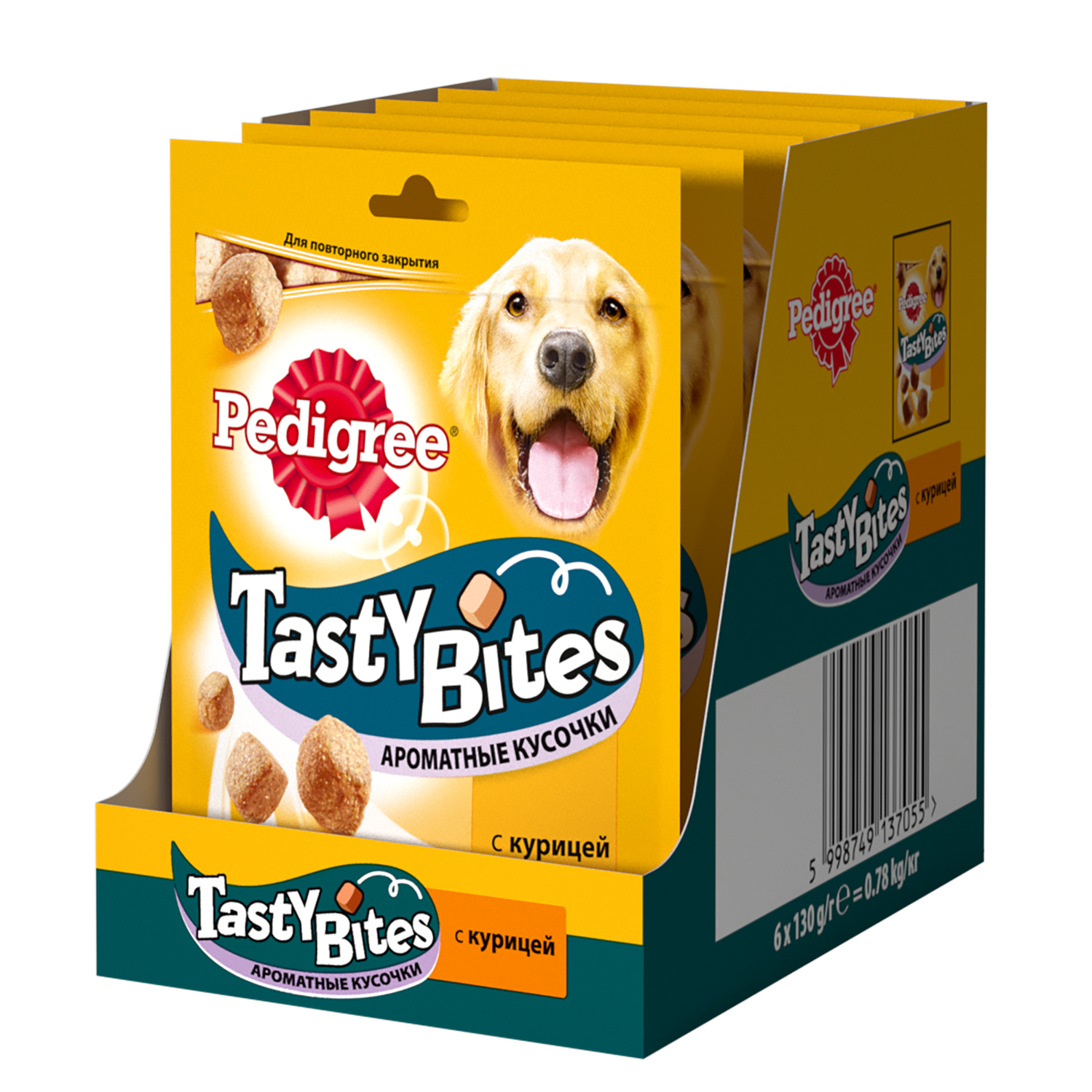 Лакомство для собак Pedigree Tasty Bites ароматные кусочки с курицей 130г - фото 3