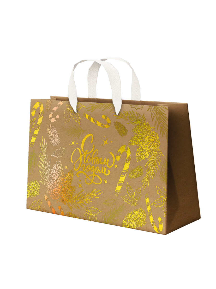 Пакет подарочный новогодний Золотая сказка пакетики для подарков и сладостей набор 4 штуки - фото 3