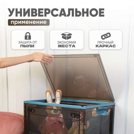 Ящик для хранения вещей Solmax с крышкой на колесиках 51х36х30 см
