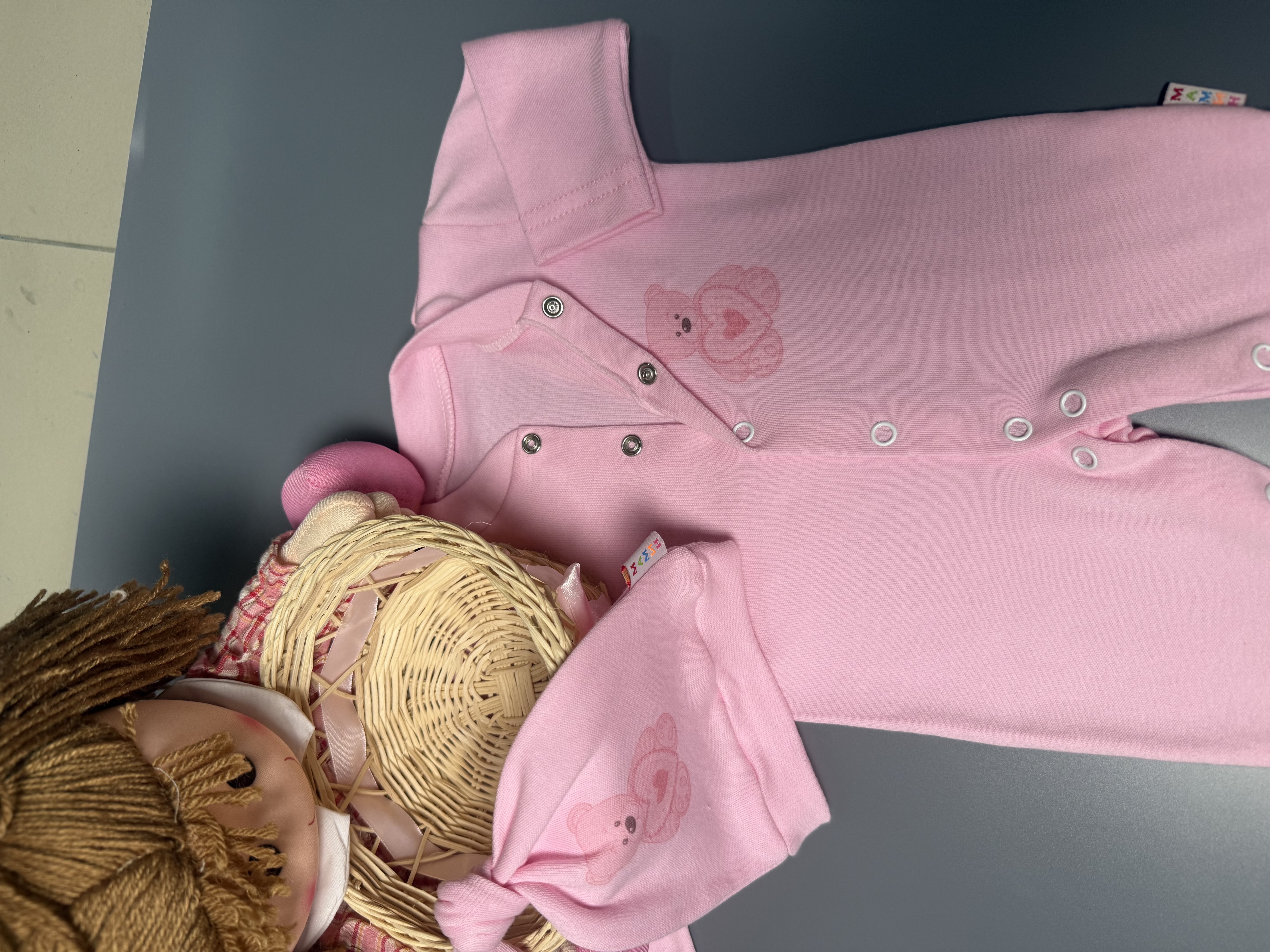 Комбинезон с шапочкой Мамин малыш подарок_розовый - фото 4