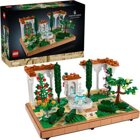 Конструктор LEGO Icons Сад с фонтанами блочный