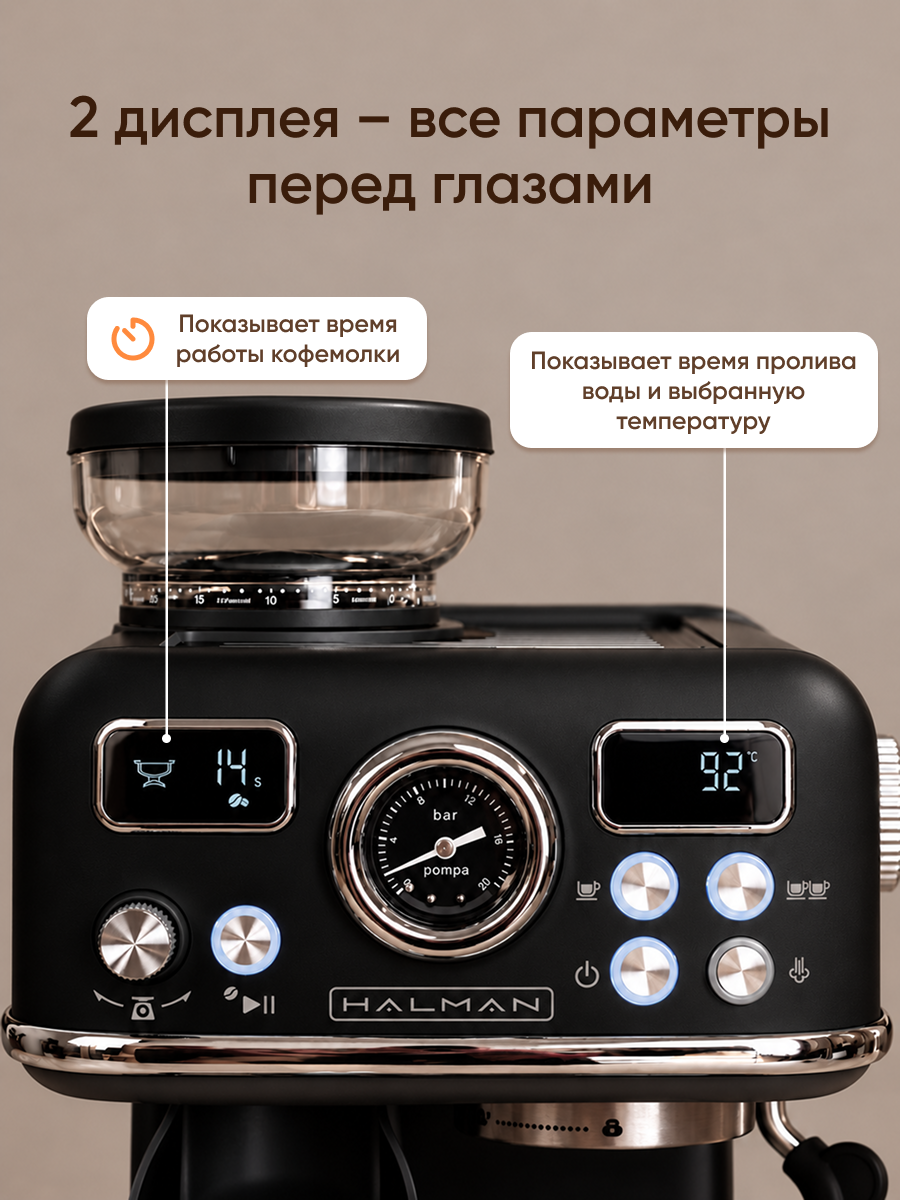 Кофемашина рожковая HALMAN CFE3 - фото 7