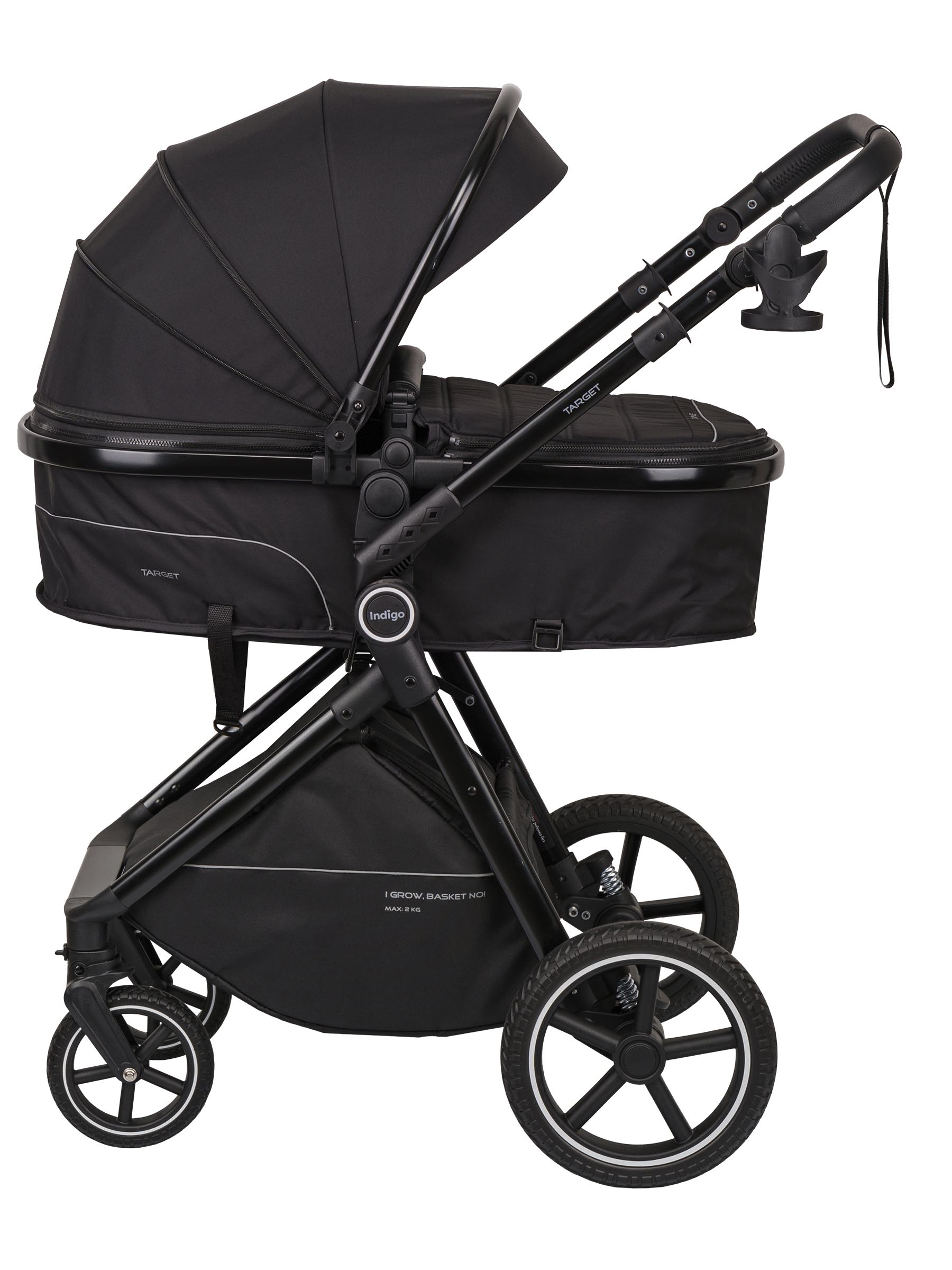 Коляска трансформер Indigo TARGET 3в1 черный - фото 18