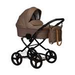 Коляска 2в1 JOVOLA Alpika Eco темно-бежевая кожа