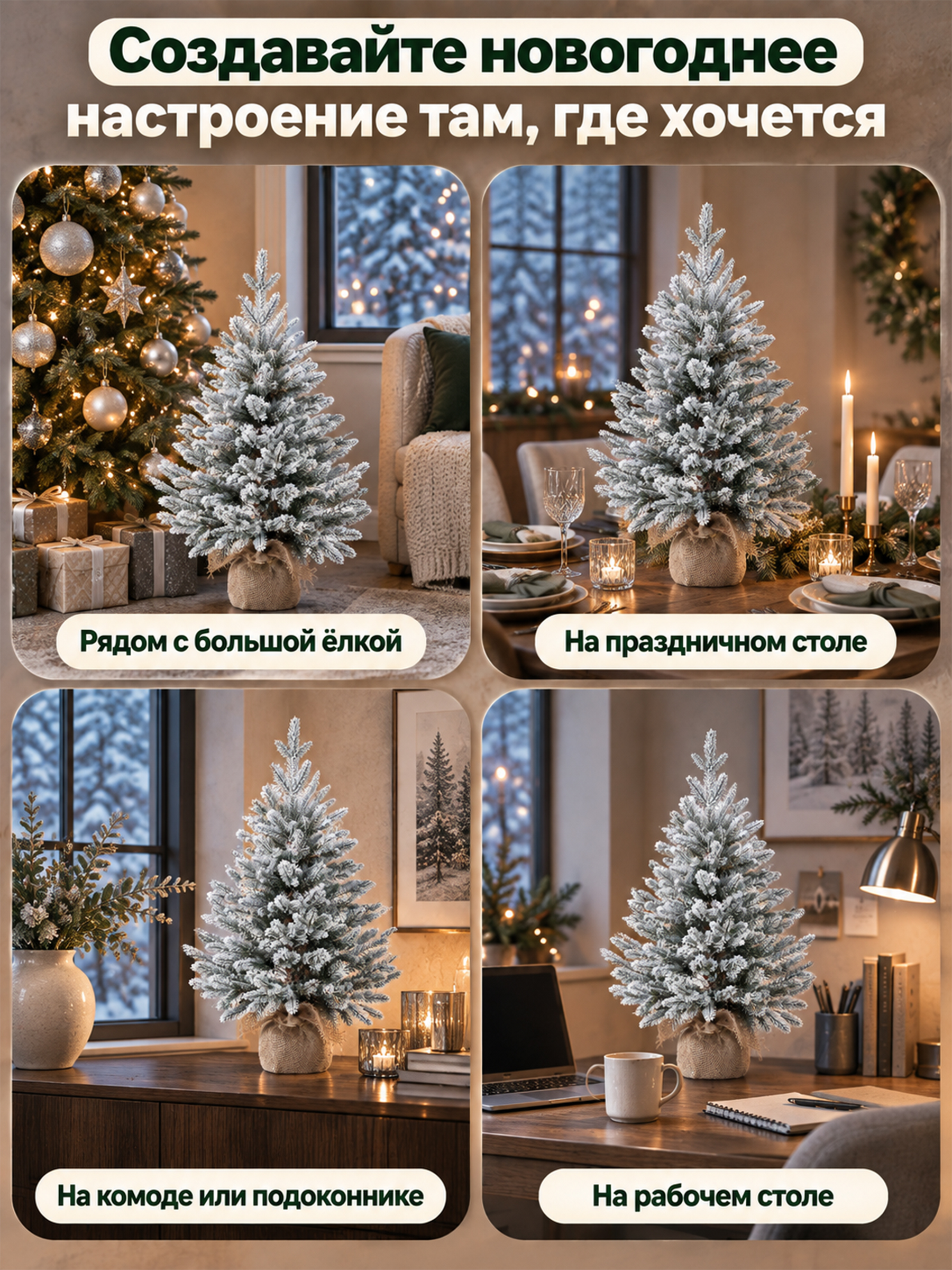 Елка искусственная BINOSHE Platinum Grelle 90 см - фото 5