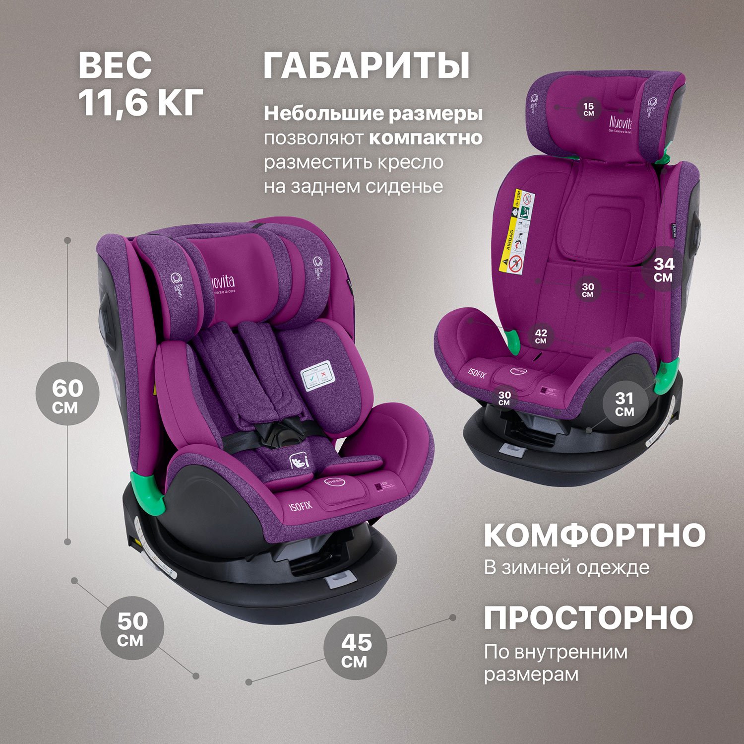 Автокресло Nuovita 0+/1/2/3 (0-36 кг) - фото 9