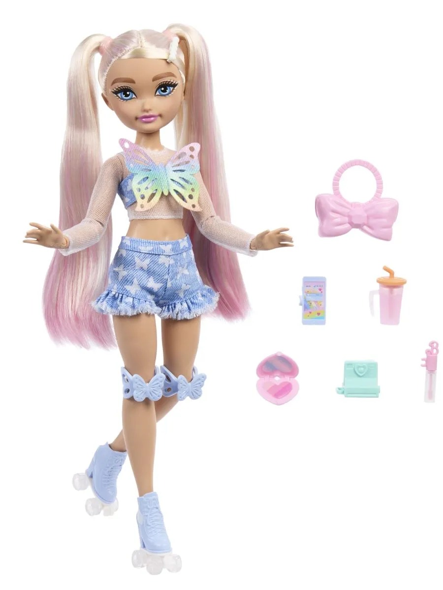 Кукла модельная Barbie Dream Besties Малибу на роликах высота 29 см JFX96/JFX95 - фото 3