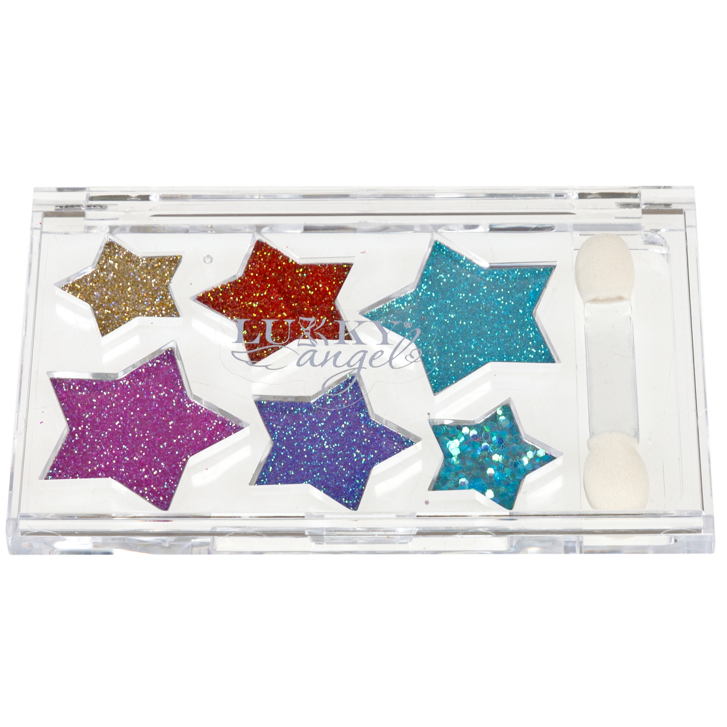 Тени для век LUKKY Angel с блёстками палетка Звездочки 6 цветов с аппликатором 5,4 г - фото 9