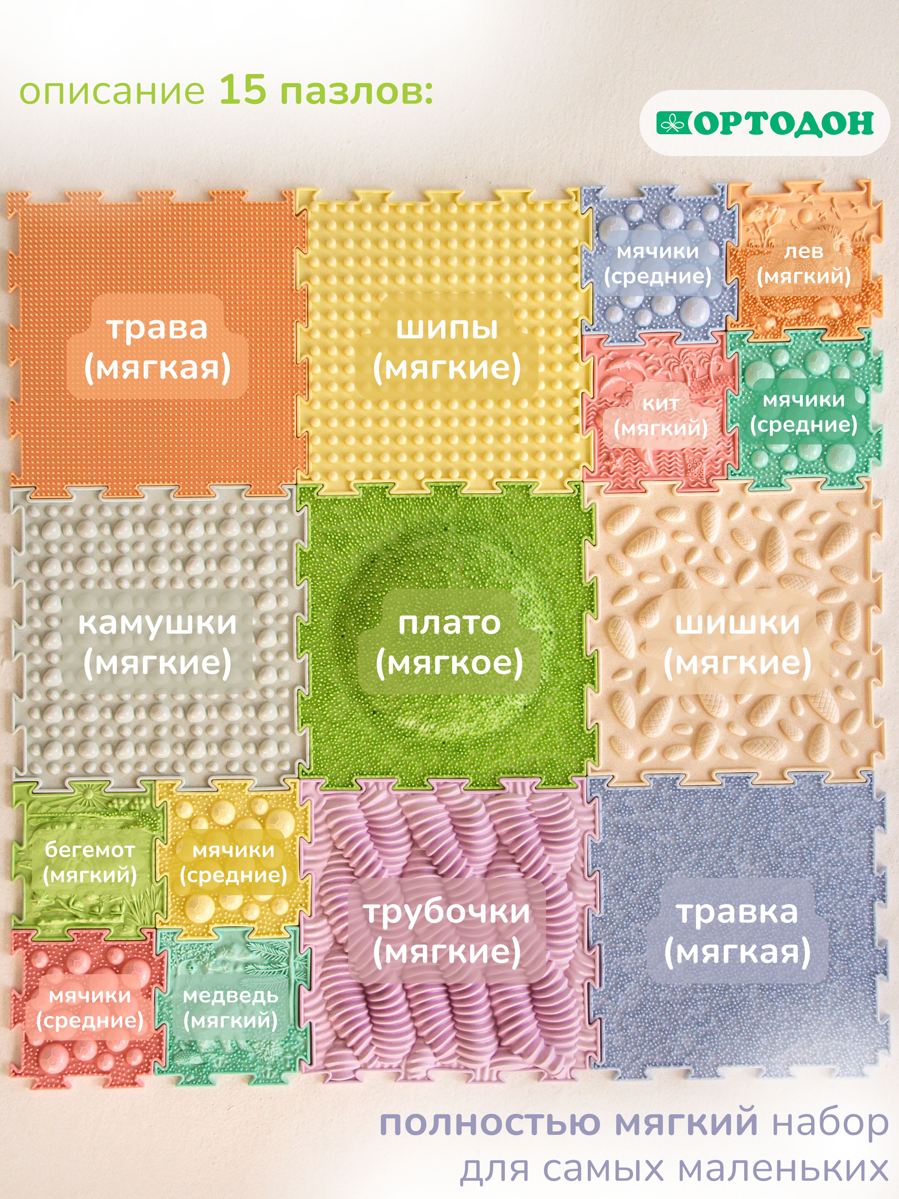 Коврик-пазл Ортодон массажный развивающий детский 26 x 220 см - фото 4