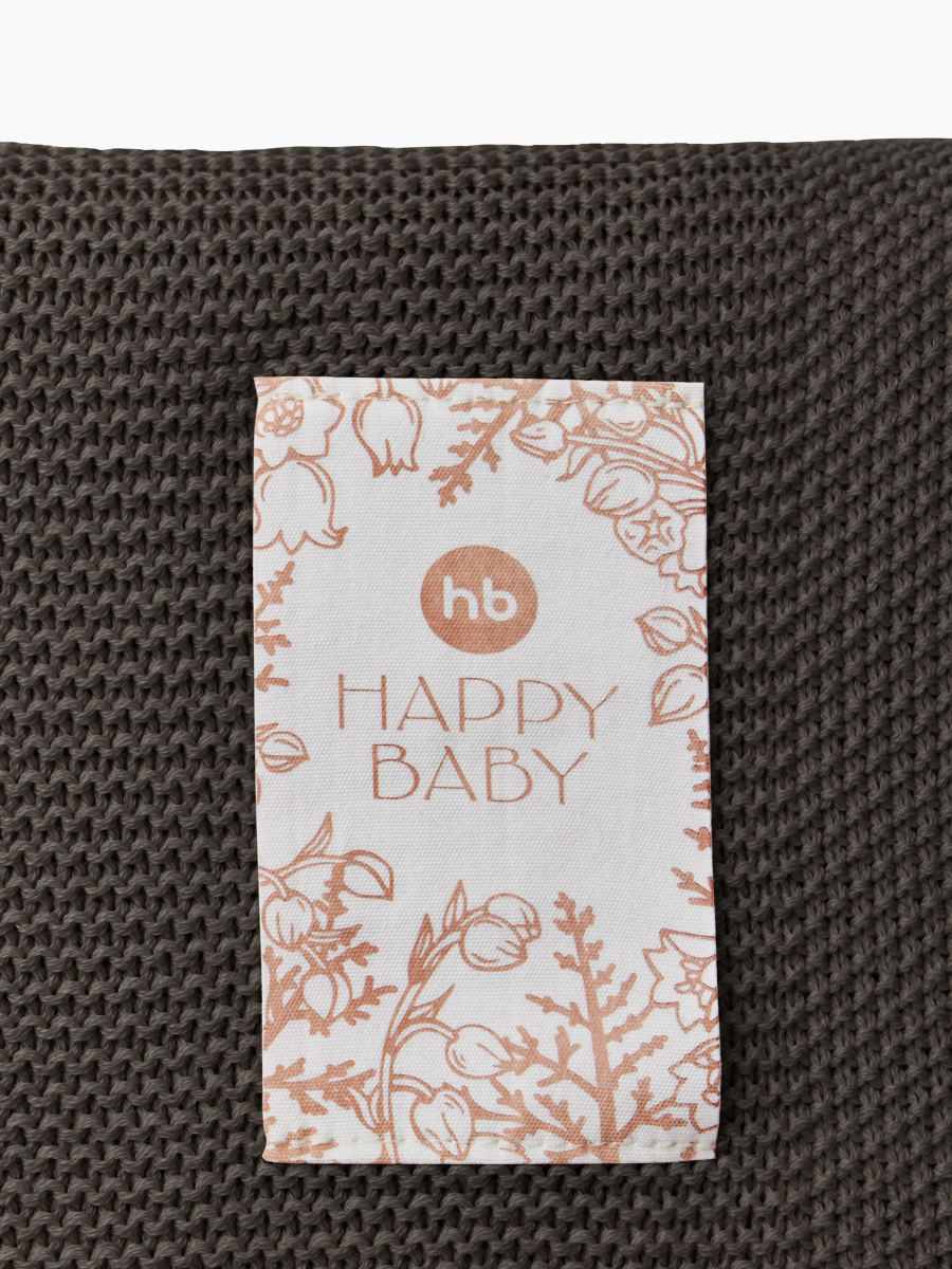 Плед детский вязаный Happy Baby из хлопка и акрила 100х100 см темно-коричневый - фото 10