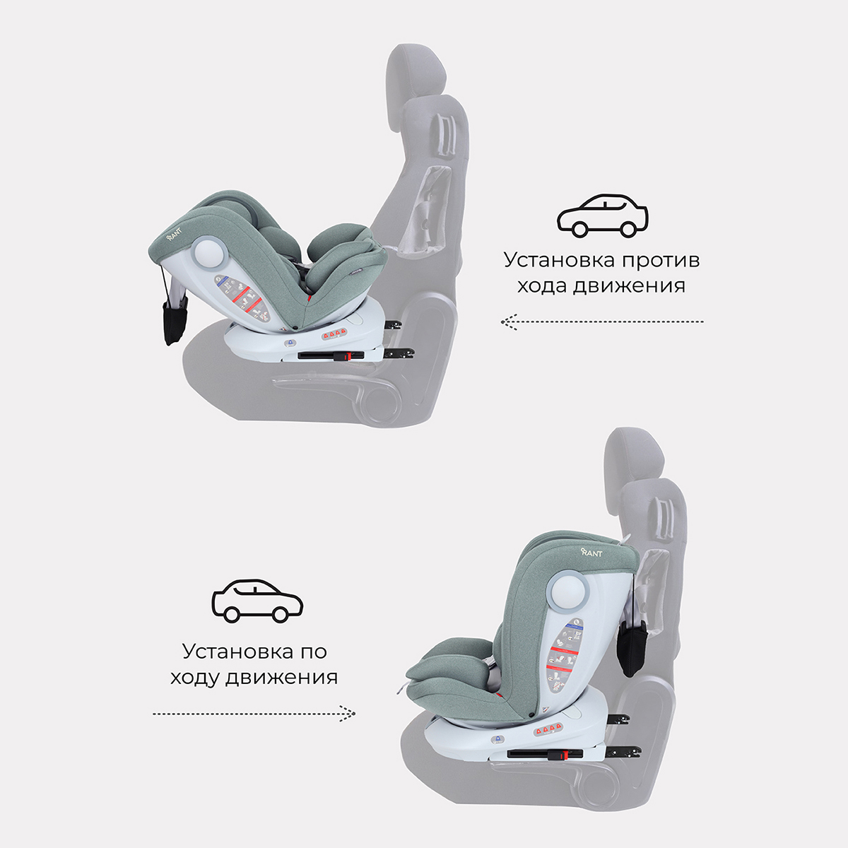 Автокресло Rant Drive Active Line Green Isofix 0+/1/2/3 (0-36 кг) - фото 7