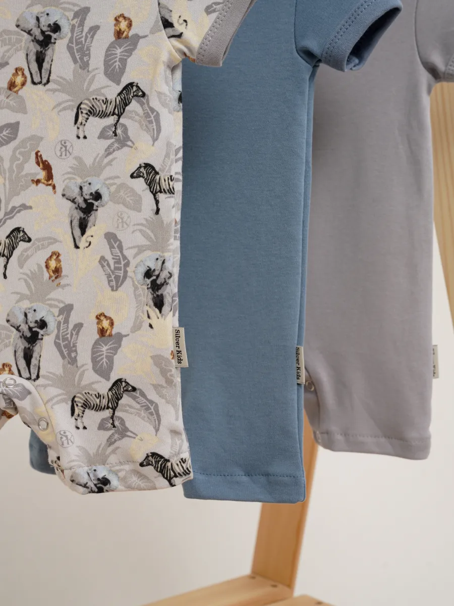 Песочник 3 шт Супер Пупс нбр/3прпе/ДжунглиСафариСерыйГолубой - фото 3