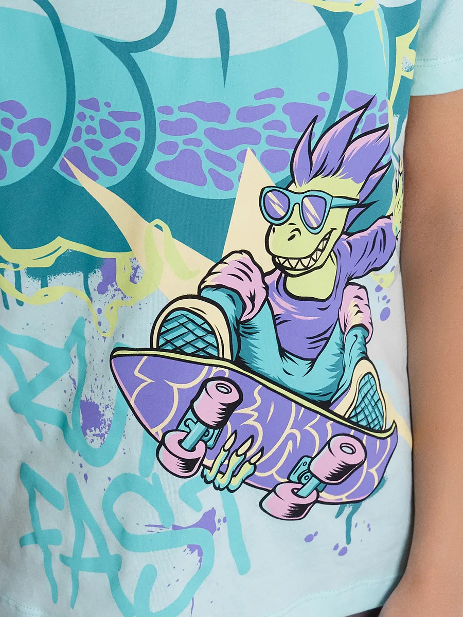 Пижама Mark Formelle (Марк Формэль) 563318/бирюзовый +графит +печать - фото 9