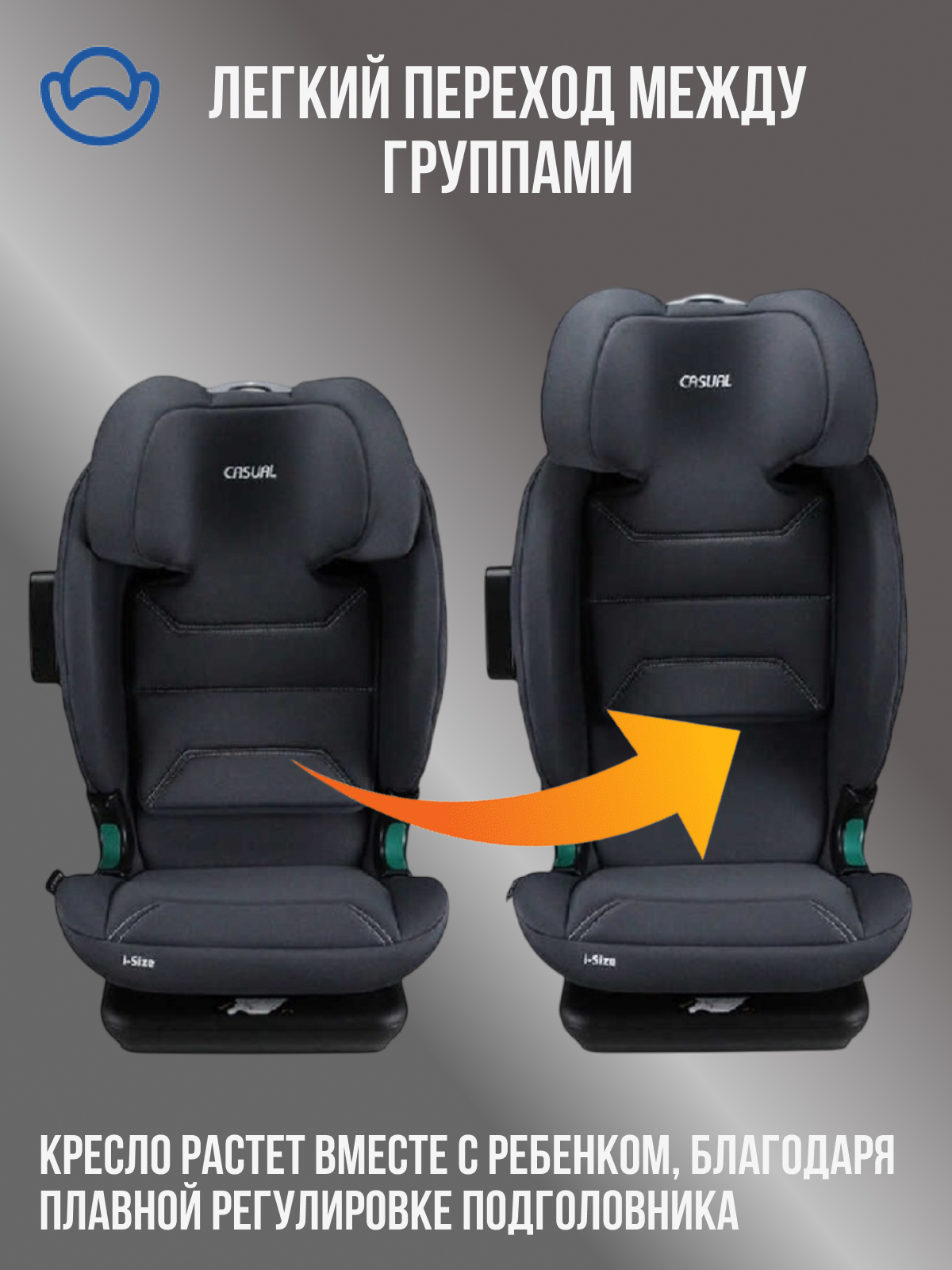 Автокресло Casual Anthrachite Isofix 2/3 (15-36 кг) - фото 9