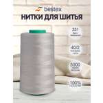 Нитки Bestex промышленные универсальные для шитья 40/2 5000 ярд 1 шт 331 бело - пепельный