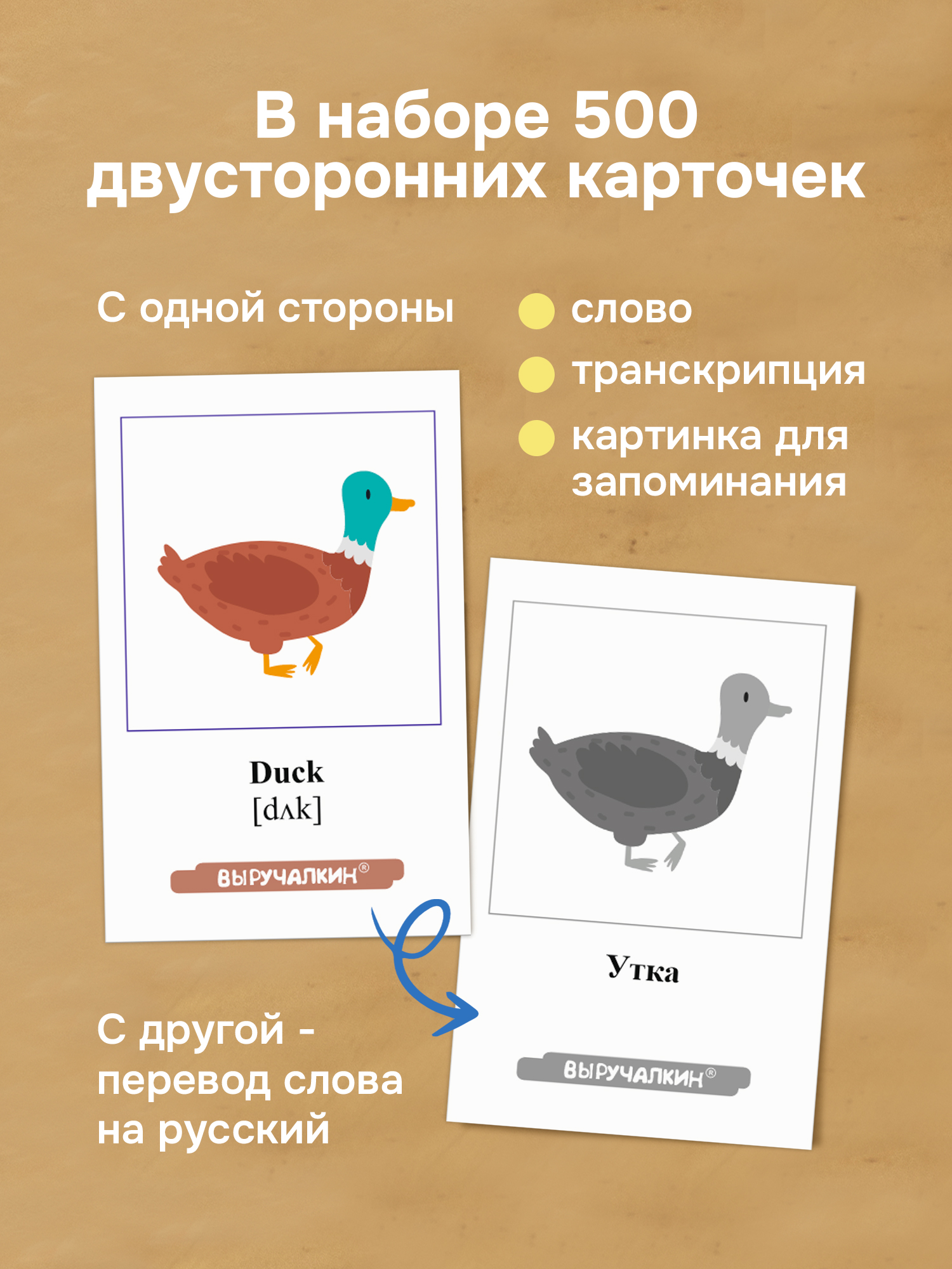 Карточки Выручалкин английский язык 500 слов - фото 3