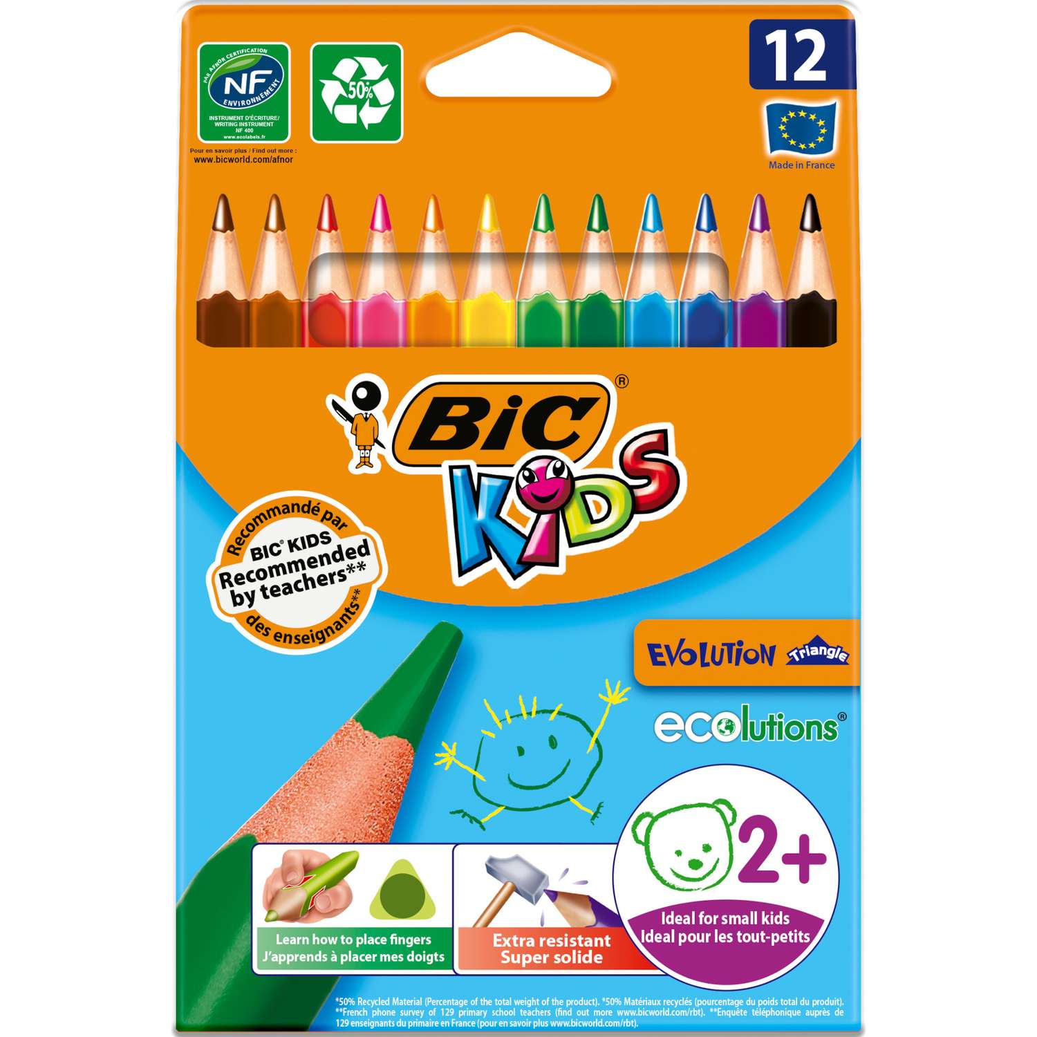 Карандаши цветные BIC Kids 12 шт. - фото 2