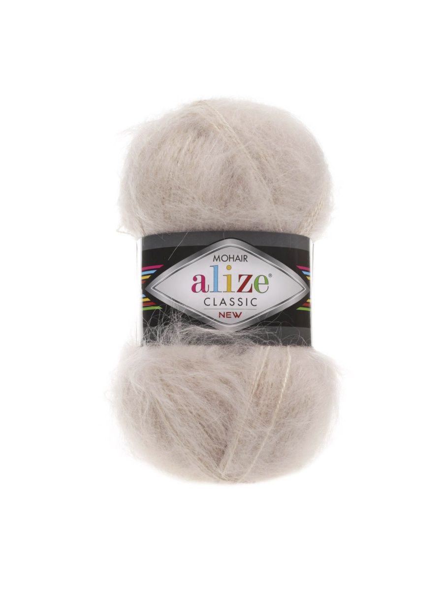 Пряжа Alize полушерстяная Mohair classic new 100 гр 200 м 5 мотков 67 молочно-бежевый - фото 6