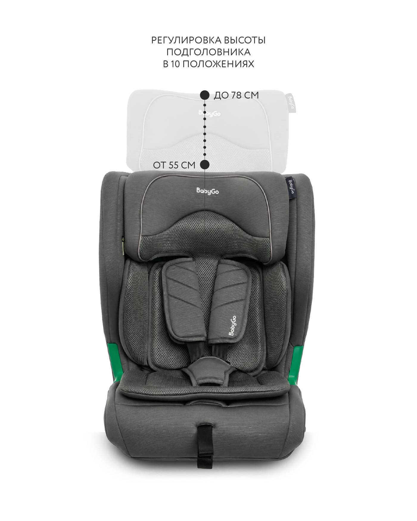 Автокресло BabyGo Flex Isofix 1/2/3 (9-36 кг) серый - фото 2