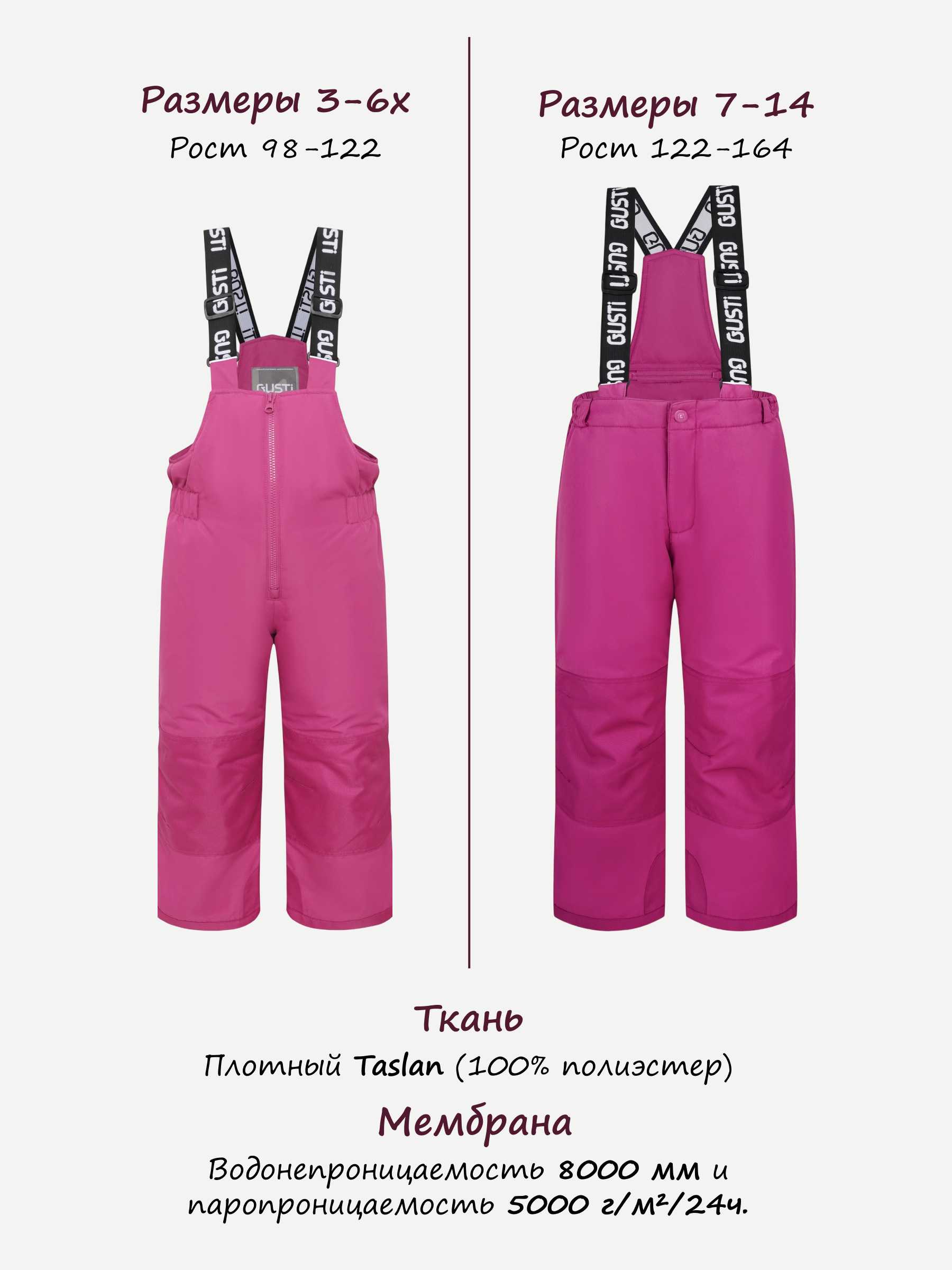 Полукомбинезон GUSTI GW4UP292-MAGENTA - фото 3