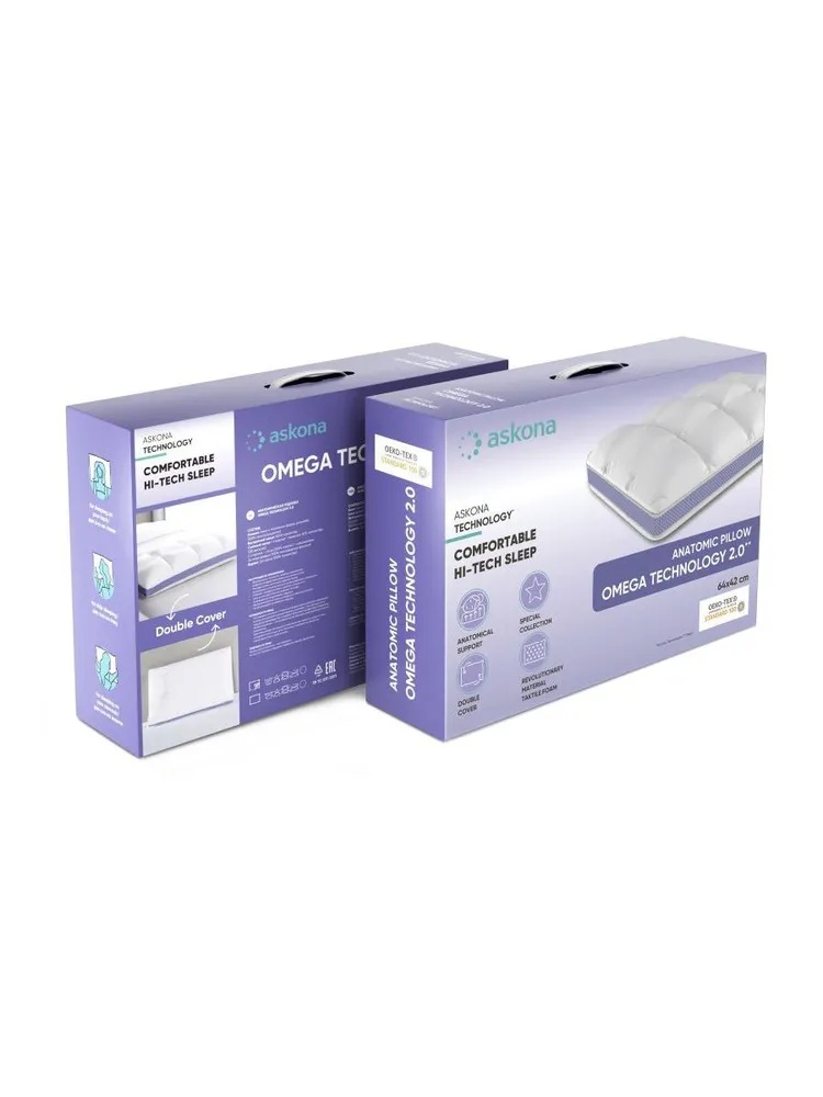 Подушка анатомическая Askona Omega 42 x 64 см - фото 7