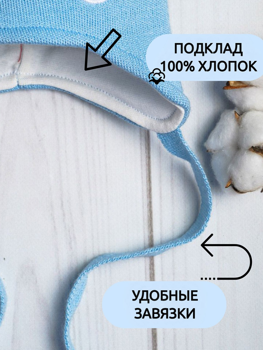 Шапка ПриКиндер D1-1927 Цвет: Голубой - фото 5