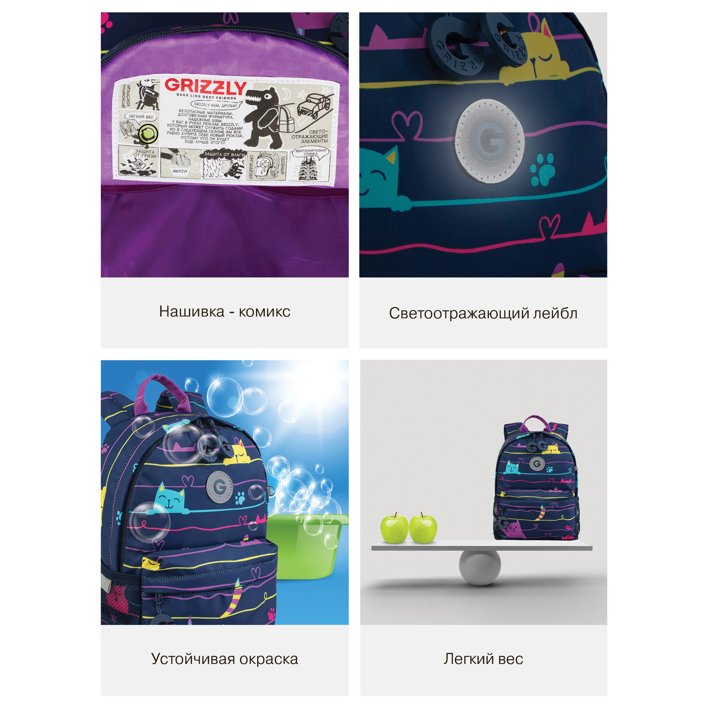 Рюкзак дошкольный Grizzly для девочки - фото 14
