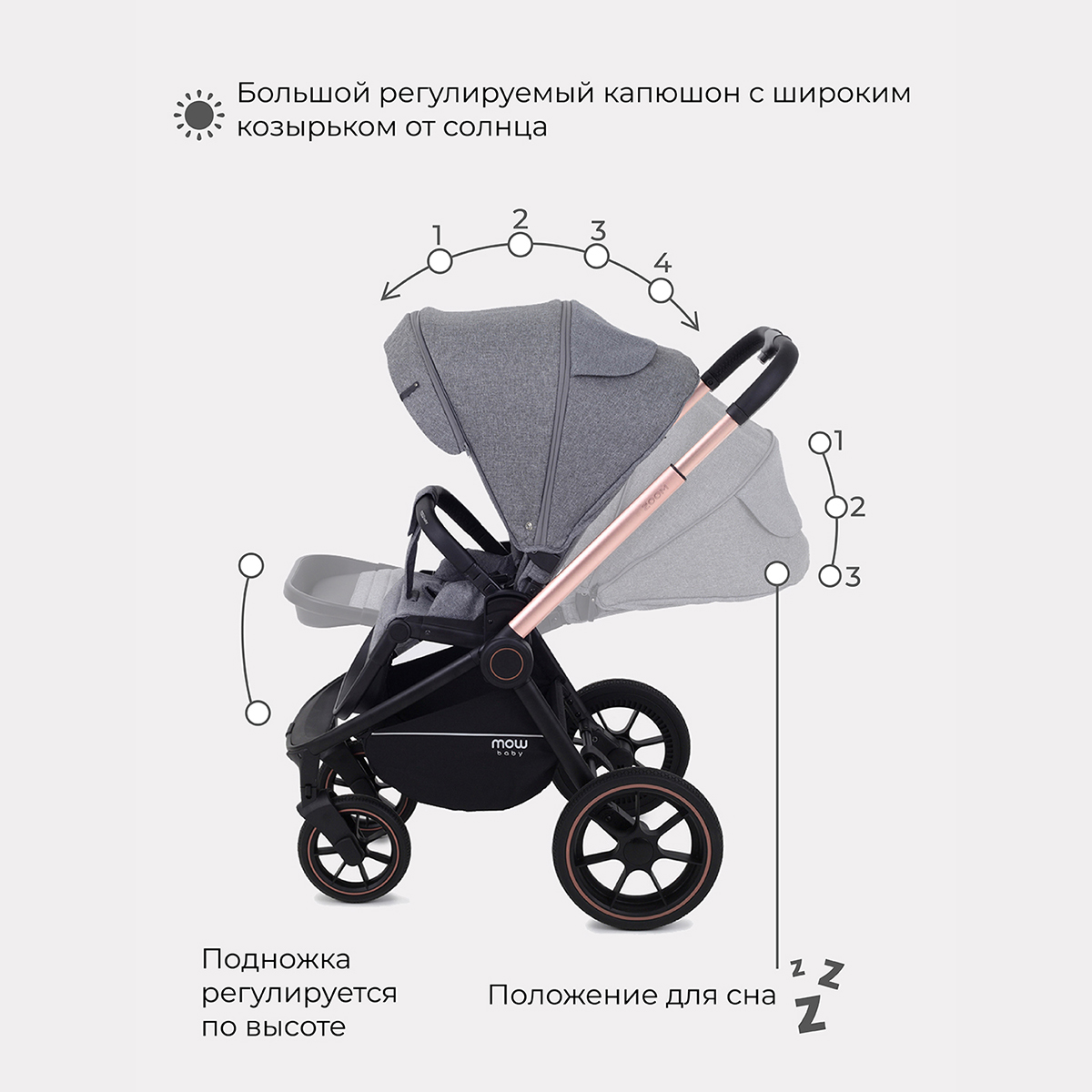 Коляска 3в1 MOWbaby Zoom - фото 9