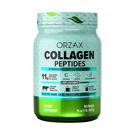 Коллаген с витамином С ORZAX Collagen Peptides порошок 454 г