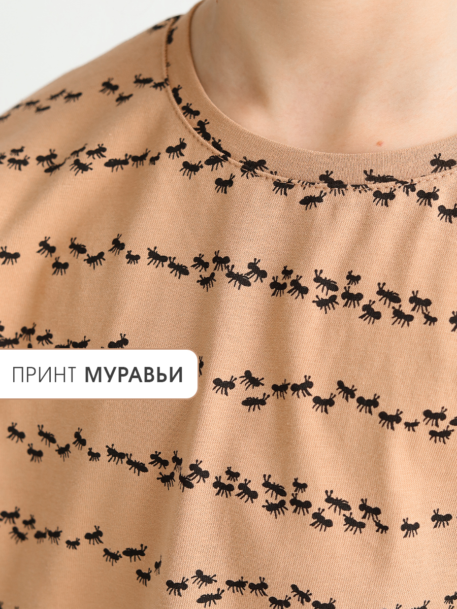 Футболка MINIDINO Т-Д-041Футболка-фуфайка Муравьи пряность - фото 4