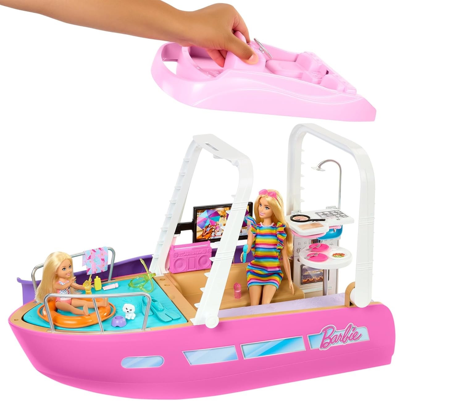 Катер Barbie Лодка мечты розовый HJV37 - фото 2