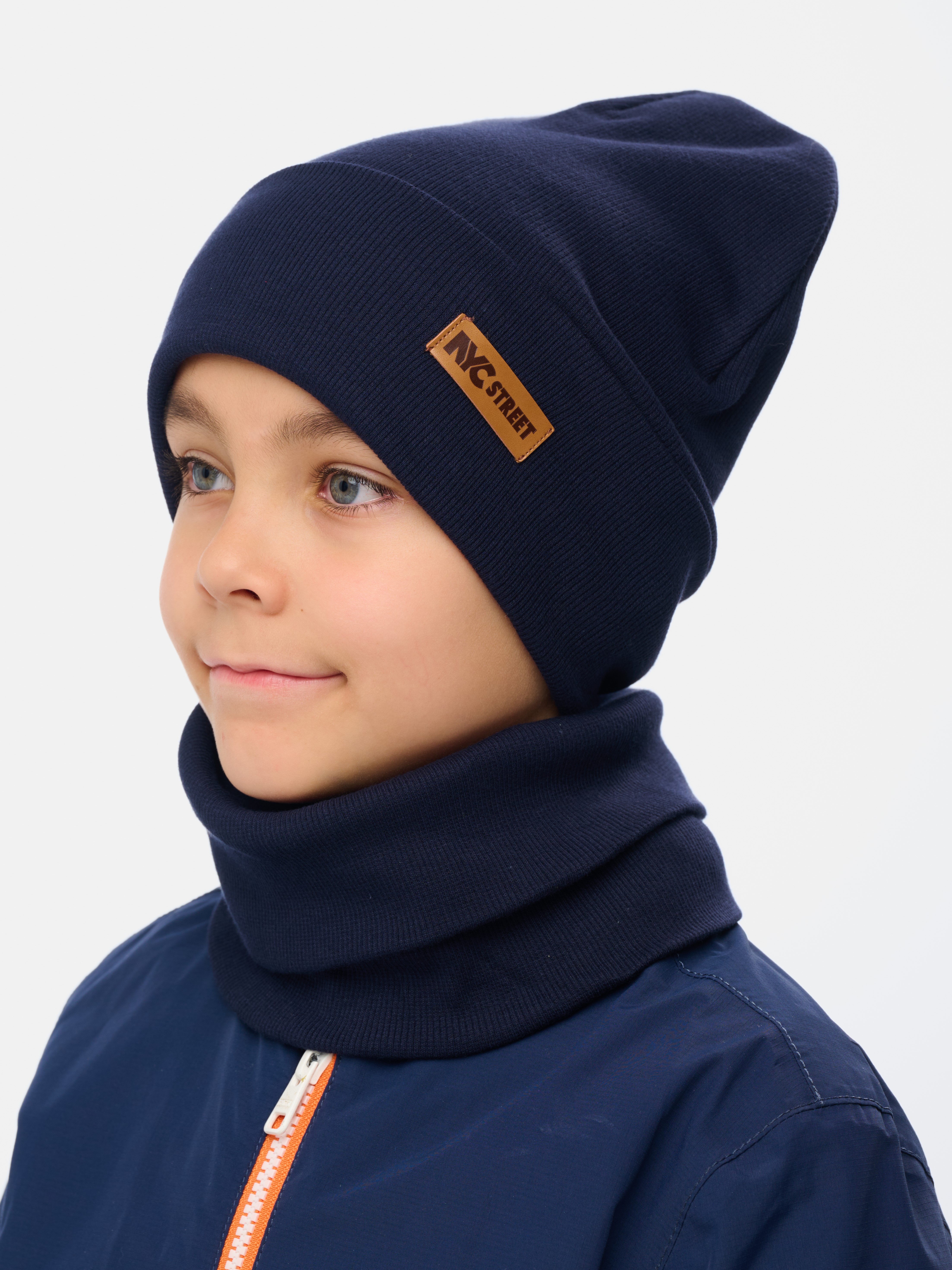 Шапка и снуд NYCkids NYC-H-40-KashOtvB-Dblue - фото 1