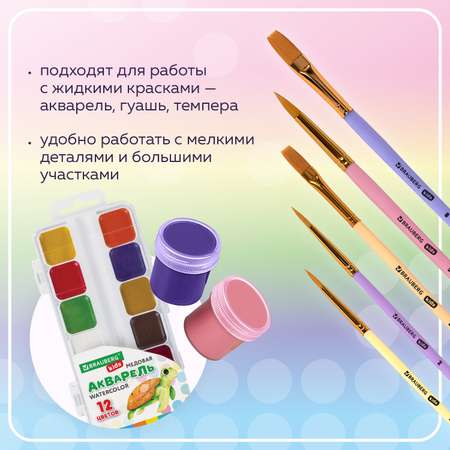 Кисть Brauberg 5 шт. (синтетика)