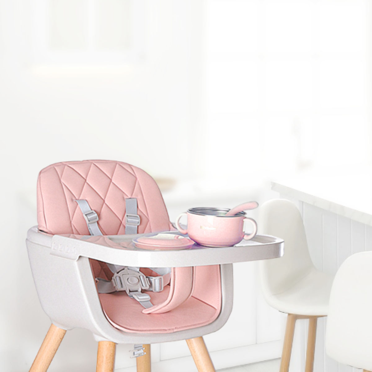 Стульчик для кормления BQ Pink классический - фото 6